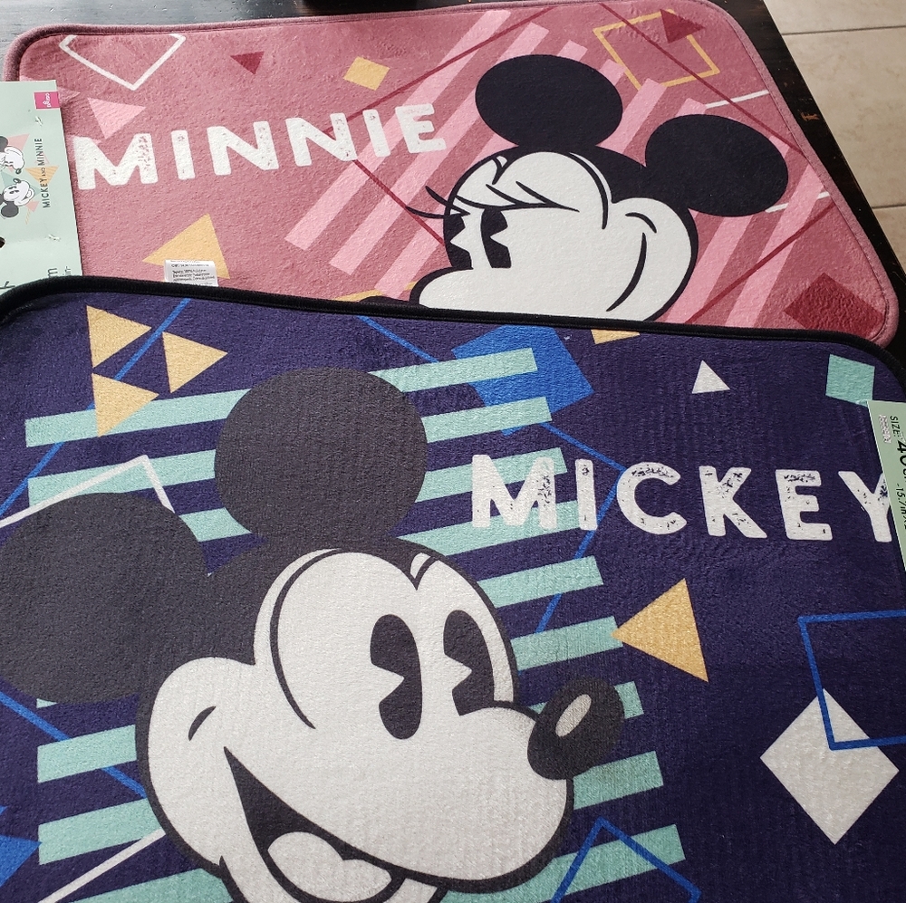 Disney Mickey & Minnie Mouse 2pk Bath Mats